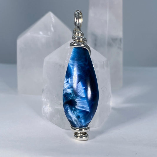 Bridewell Stone Storming Blue Sterling Silver Wire Pendant
